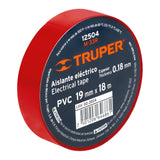 CINTA DE AISLAR DE 18 M X 19 MM, ROJA, TRUPER