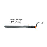 MACHETE DOBLE FILO 18', CACHA ATORNILLADA, FUNDA DE CARTÓN