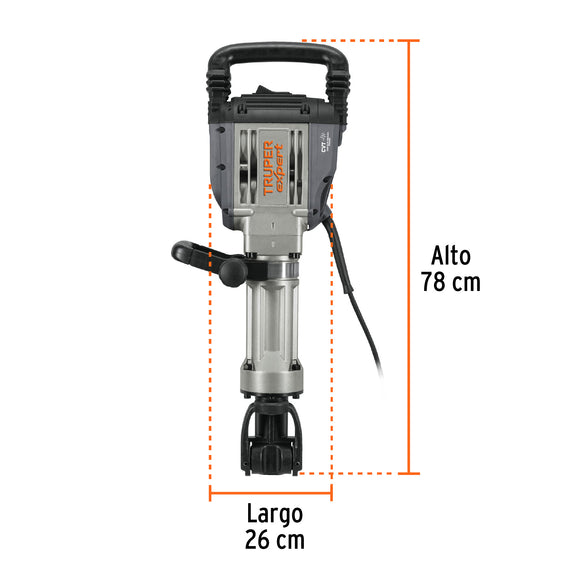 MARTILLO DEMOLEDOR HEX 20KG 55J, 1600W, TRUPER EXPERT