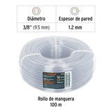 MANGUERA TRANSPARENTE 3/8' INDUSTRIAL ROLLO DE 100 M, TRUPER