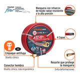 MANGUERA 5/8' SUPER REFORZADA 4 CAPAS 30 M CONEXIONES METAL