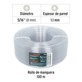 MANGUERA TRANSPARENTE 5/16' INDUSTRIAL ROLLO DE 100 M, TRUPER
