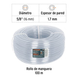 MANGUERA TRANSPARENTE 5/8' INDUSTRIAL ROLLO DE 100 M, TRUPER