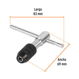 MANERAL EN T PARA MACHUELO 1/4', TRUPER