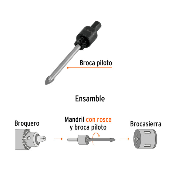 MANDRIL SIERRA COPA DIAMANTE C/R 3/8