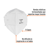 RESPIRADOR PLEGABLE N95, PARA POLVOS Y PARTÍCULAS, TRUPER