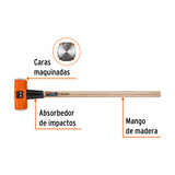 MARRO OCTAGONAL 16 LB, MANGO DE MADERA 36', TRUPER