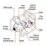 MOTOBOMBA AUTOCEBANTE 4'X4', GASOLINA 9HP, AGRÍCOLA, TRUPER