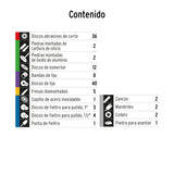 KIT DE ACCESORIOS P/HERRAMIENTA ROTATIVA, 121 PZS, TRUPER