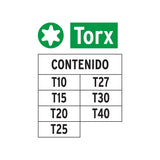 JUEGO DE 7 PUNTAS TORX COMBINADAS LARGO 2', TRUPER EXPERT