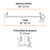 PRENSA DE AJUSTE RÁPIDO 24' USO RUDO, CUERPO NYLON, EXPERT