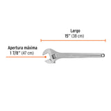 LLAVE AJUSTABLE (PERICO) 15' PROFESIONAL CROMADA, EXPERT