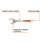 LLAVE AJUSTABLE (PERICO) 15' CROMADA MANGO DE PVC, TRUPER