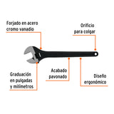 LLAVE AJUSTABLE (PERICO) 15' PROFESIONAL PAVONADA, EXPERT