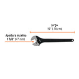LLAVE AJUSTABLE (PERICO) 15' PROFESIONAL PAVONADA, EXPERT