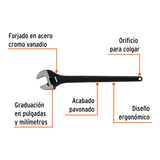 LLAVE AJUSTABLE (PERICO) 24' PROFESIONAL PAVONADA, EXPERT