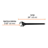 LLAVE AJUSTABLE (PERICO) 24' PROFESIONAL PAVONADA, EXPERT