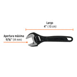 LLAVE AJUSTABLE (PERICO) 4' PROFESIONAL PAVONADA, EXPERT
