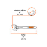 LLAVE AJUSTABLE (PERICO) 8' CROMADA MANGO DE PVC, TRUPER