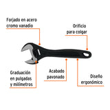 LLAVE AJUSTABLE (PERICO) 8' PROFESIONAL PAVONADA, EXPERT