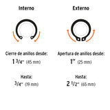 PINZA PARA ANILLOS DE RETENCIÓN 6' 4 CABEZAS INTERCAMBIABLES