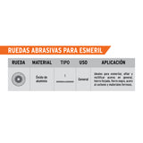 RUEDA ABRASIVA P/ESMERIL 10'X32MM, ÓXIDO ALUMINIO, GRANO 36