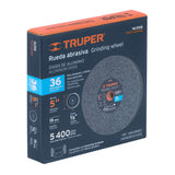 RUEDA ABRASIVA P/ESMERIL 5'X19MM, ÓXIDO ALUMINIO, GRANO 36