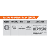 RUEDA ABRASIVA P/ESMERIL 6'X25MM, CARBURO SILICIO, GRANO 60