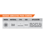 RUEDA ABRASIVA P/ESMERIL 6'X25MM, ÓXIDO ALUMINIO, GRANO 60