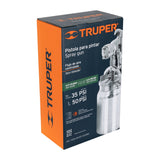 PISTOLA P/PINTAR SUCCIÓN HVHP VASO ALUM, 1.8MM, 3 VÁL TRUPER