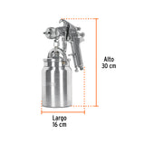 PISTOLA P/PINTAR SUCCIÓN HVHP VASO ALUM, 1.8MM, 3 VÁL TRUPER