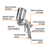 PISTOLA P/PINTAR GRAVEDAD LVMP VASO ALUMINIO, 1 MM, TRUPER
