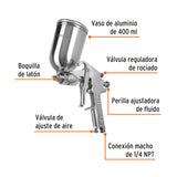 PISTOLA P/PINTAR GRAVEDAD LVMP VASO ALUMINIO, 2 MM, TRUPER