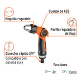 PISTOLA PARA RIEGO 2 FUNCIONES PLÁSTICA, BOQUILLA REGULABLE