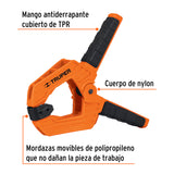 PRENSA DE RESORTE DE 4', CUERPO DE NYLON CON MANGO DE TPR