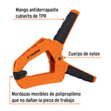 PRENSA DE RESORTE DE 6', CUERPO DE NYLON CON MANGO DE TPR