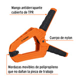 PRENSA DE RESORTE DE 8', CUERPO DE NYLON CON MANGO DE TPR