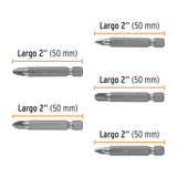 ESTUCHE CON 5 PUNTAS POZIDRIV COMBINADAS LARGO 2', EXPERT