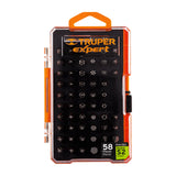 JUEGO DE 58 PUNTAS MIXTAS LARGO 1" ESTUCHE PLÁSTICO, EXPERT