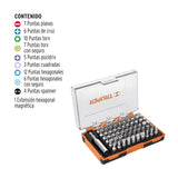 JUEGO DE 61 PUNTAS MIXTAS LARGO 1" EN ESTUCHE PLÁSTICO
