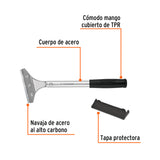 RASPADOR DE ACERO CON MANGO Y CUCHILLA DE 4', TRUPER