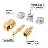 JUEGO DE 6 PIEZAS PARA REPARAR MANGUERAS DE 3/8' NPT, TRUPER