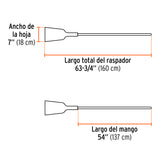 RASPADOR FORJADO DE 7', MANGO LARGO DE 54', TRUPER