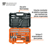 JUEGO DE 119 HERRAMIENTAS 1/4' Y 3/8' MIXTAS PARA MECÁNICO