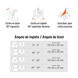 SIERRA INGLETEADORA TELESCÓPICA COMPUESTA PARA CORTE DE MADERA Y ALUMINIO, 10", 2 1/2 HP