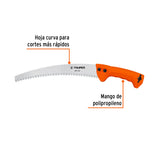 SERRUCHO DE PODA 12",HOJA CURVA,6 DPP,MANGO PLÁSTICO, TRUPER