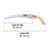 SERRUCHO DE PODA 13',HOJA CURVA,7 DPP, MANGO MADERA, EXPERT