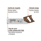 SERRUCHO DE COSTILLA 14' DIAMANTE, 9 DPP, TRUPER