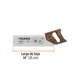 SERRUCHO DE COSTILLA 14' DIAMANTE, 9 DPP, TRUPER