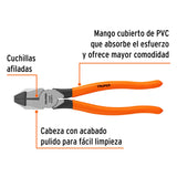 PINZA PARA ELECTRICISTA 9' USO RUDO, MANGO PVC, TRUPER